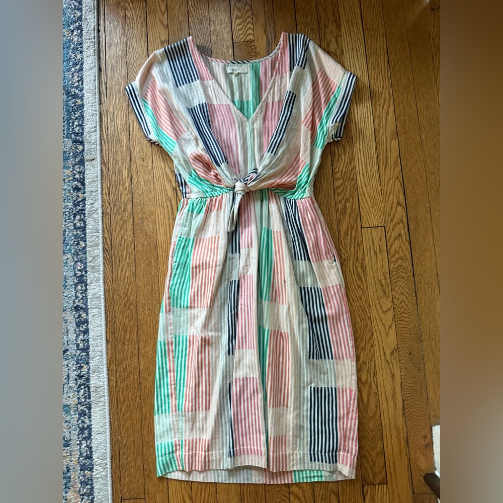 Lou & Grey Striped Multicolor Midi Dress - Size Small